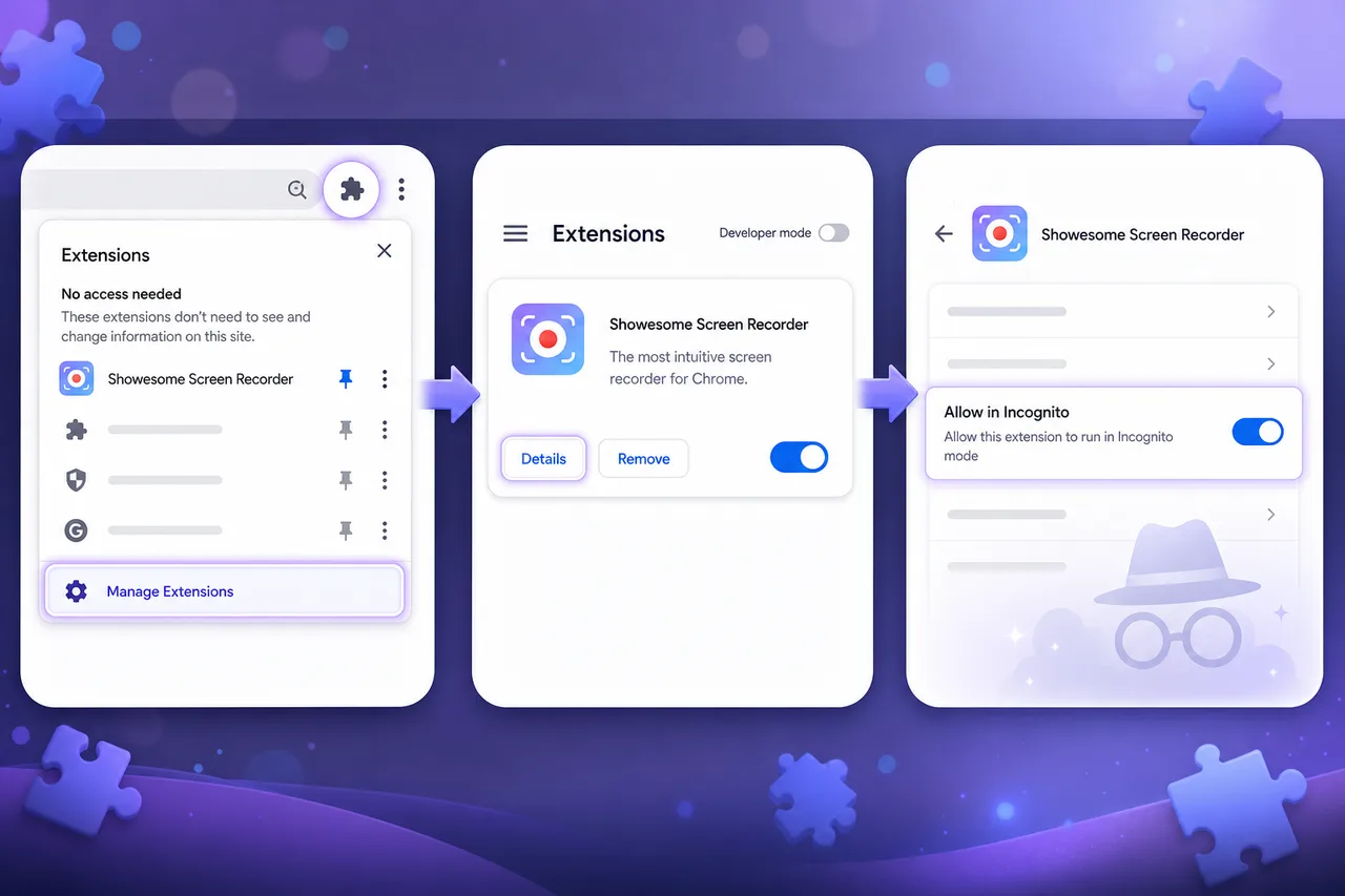 Use Showesome in Incognito mode