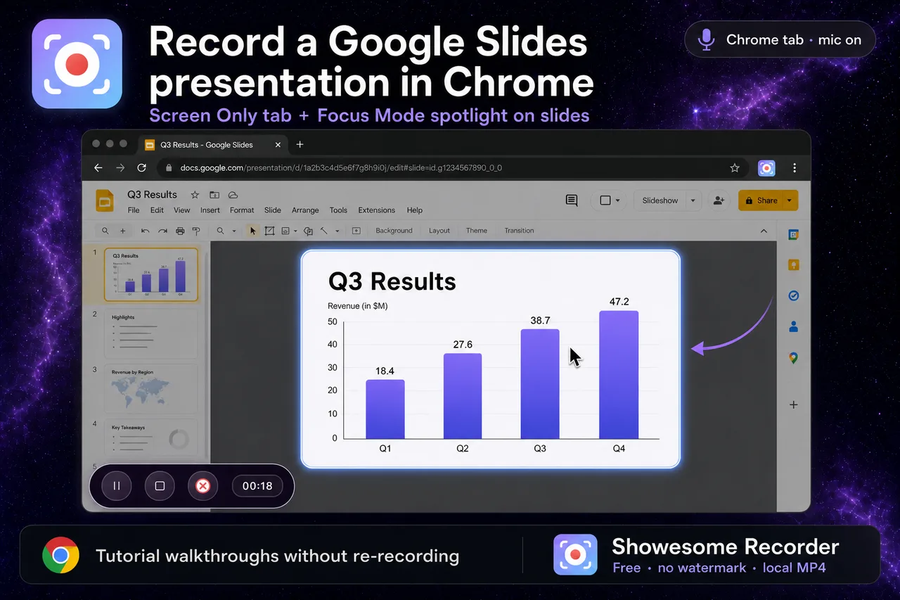 How to record a Google Slides presentation in Chrome